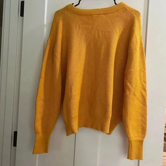 Elodie women’s mustard yellow knit sweater long sleeve crew neck size xl new - Picture 6 of 11